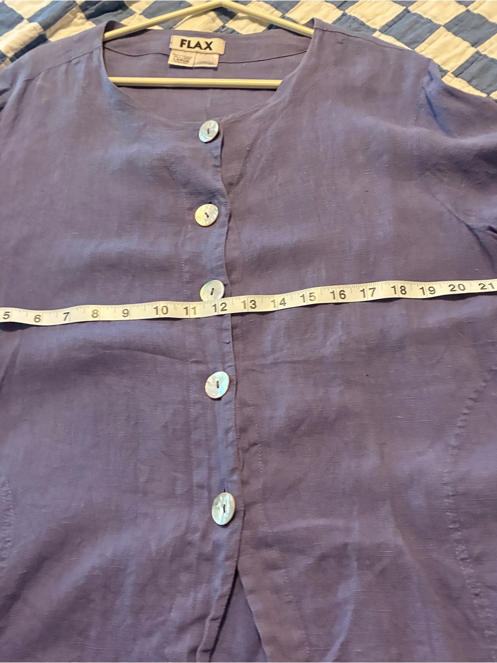 Flax Lavender Button-Front Linen Shacket - Picture 3 of 4